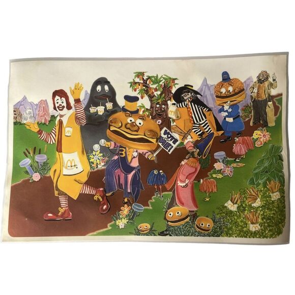 McDonald's Other - Vtg 1978 McDonald's Placemat(plastic)Ronald McDonald/Grimace/Hamburglar/Fry Kids